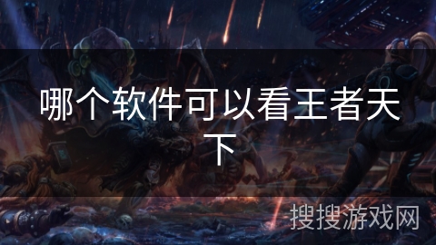 哪个软件可以看王者天下