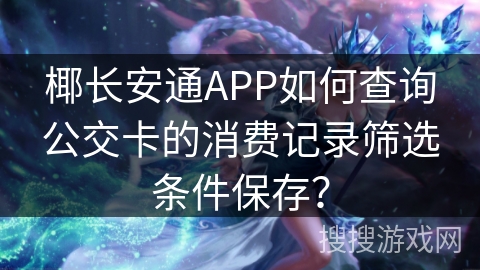 椰长安通APP如何查询公交卡的消费记录筛选条件保存？
