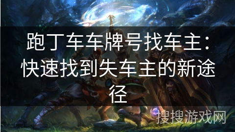跑丁车车牌号找车主：快速找到失车主的新途径
