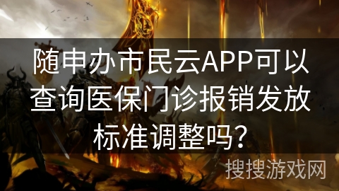 随申办市民云APP可以查询医保门诊报销发放标准调整吗？