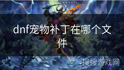 dnf宠物补丁在哪个文件