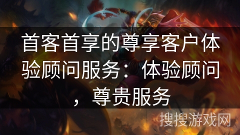 首客首享的尊享客户体验顾问服务：体验顾问，尊贵服务