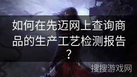 如何在先迈网上查询商品的生产工艺检测报告？