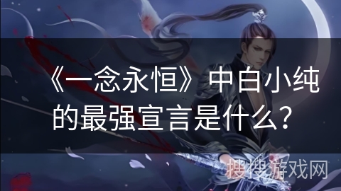 《一念永恒》中白小纯的最强宣言是什么？