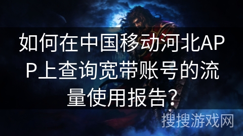 如何在中国移动河北APP上查询宽带账号的流量使用报告？