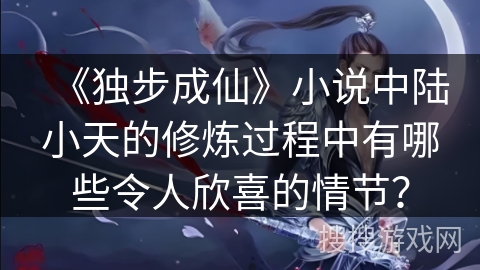 《独步成仙》小说中陆小天的修炼过程中有哪些令人欣喜的情节？