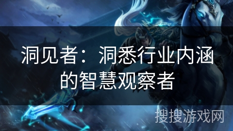 洞见者:洞悉行业内涵的智慧观察者 洞见者:洞悉行业内涵的智慧观察者