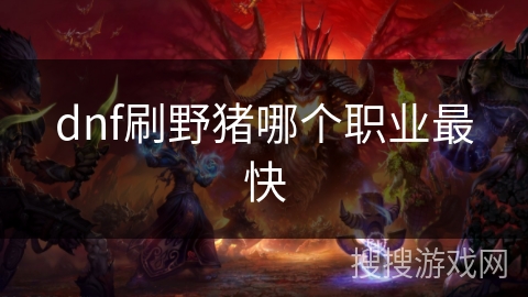 dnf刷野猪哪个职业最快