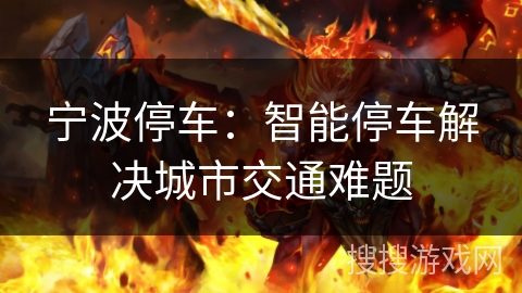 宁波停车：智能停车解决城市交通难题