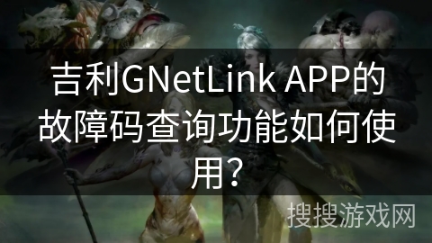 吉利GNetLink APP的故障码查询功能如何使用？