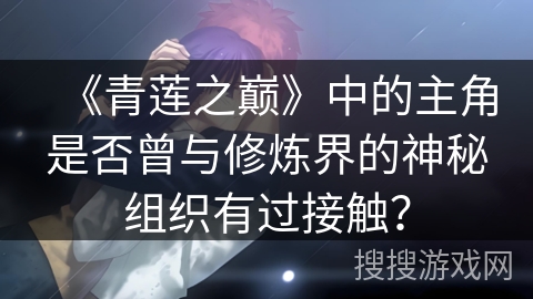 《青莲之巅》中的主角是否曾与修炼界的神秘组织有过接触？