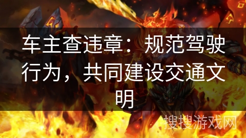 车主查违章：规范驾驶行为，共同建设交通文明