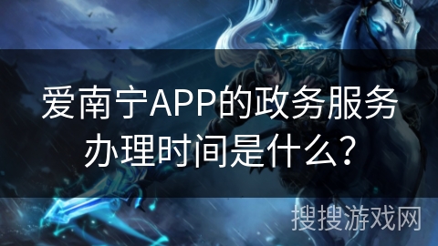 爱南宁APP的政务服务办理时间是什么？