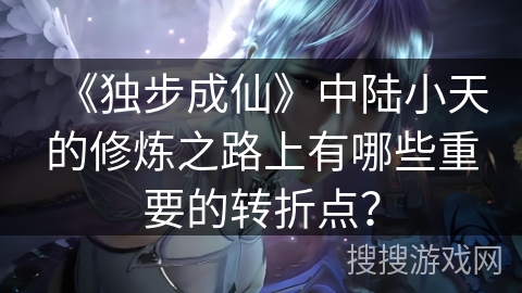 《独步成仙》中陆小天的修炼之路上有哪些重要的转折点？