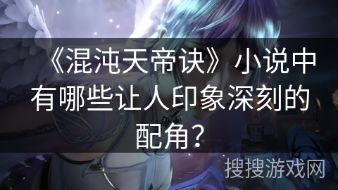 《混沌天帝诀》小说中有哪些让人印象深刻的配角？