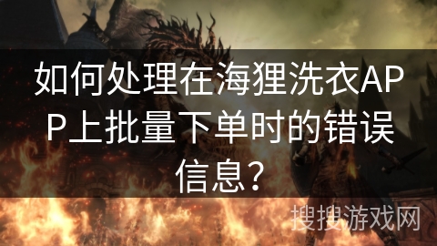 如何处理在海狸洗衣APP上批量下单时的错误信息？