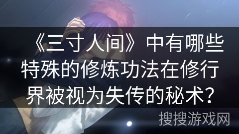 《三寸人间》中有哪些特殊的修炼功法在修行界被视为失传的秘术？