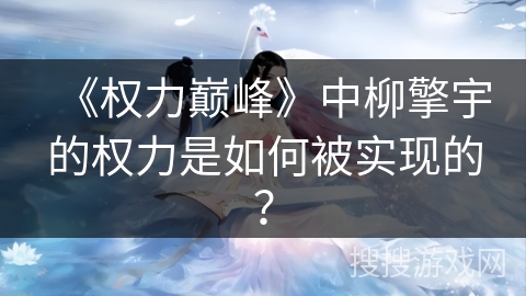 《权力巅峰》中柳擎宇的权力是如何被实现的？