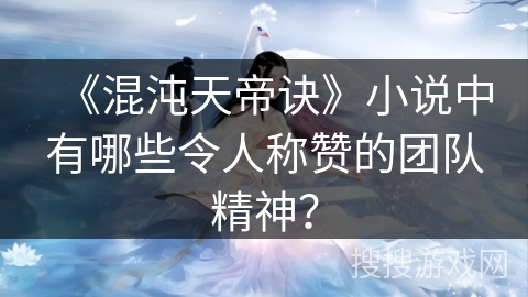 《混沌天帝诀》小说中有哪些令人称赞的团队精神？