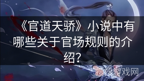 《官道天骄》小说中有哪些关于官场规则的介绍？