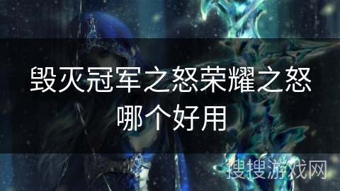 毁灭冠军之怒荣耀之怒哪个好用