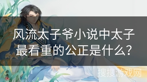 风流太子爷小说中太子最看重的公正是什么？