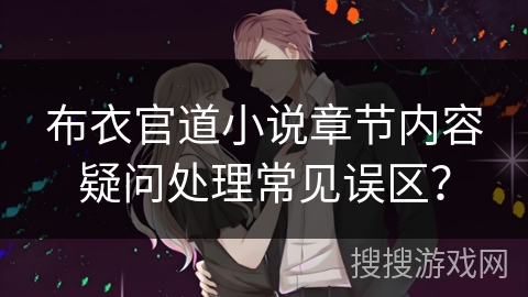 布衣官道小说章节内容疑问处理常见误区？