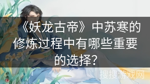 《妖龙古帝》中苏寒的修炼过程中有哪些重要的选择？