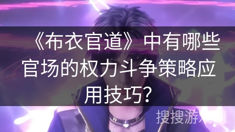《布衣官道》中有哪些官场的权力斗争策略应用技巧？