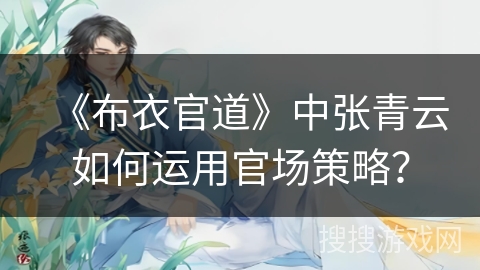《布衣官道》中张青云如何运用官场策略？