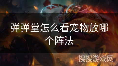 弹弹堂怎么看宠物放哪个阵法 弹弹堂怎么看宠物放哪个阵法