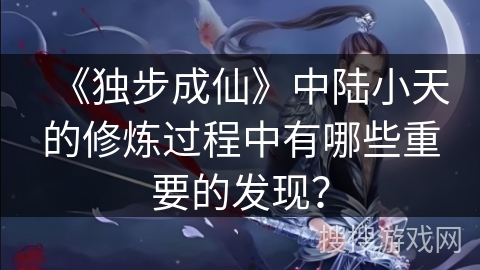 《独步成仙》中陆小天的修炼过程中有哪些重要的发现？