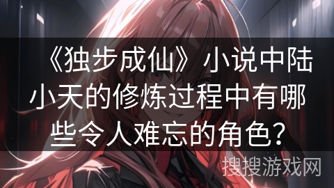 《独步成仙》小说中陆小天的修炼过程中有哪些令人难忘的角色？