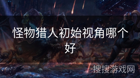 怪物猎人初始视角哪个好