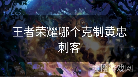 王者荣耀哪个克制黄忠刺客