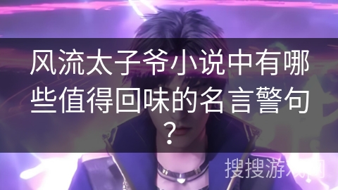 风流太子爷小说中有哪些值得回味的名言警句？