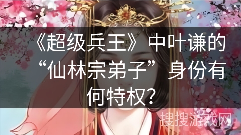 《超级兵王》中叶谦的“仙林宗弟子”身份有何特权？