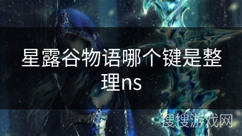 星露谷物语哪个键是整理ns