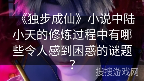 《独步成仙》小说中陆小天的修炼过程中有哪些令人感到困惑的谜题？