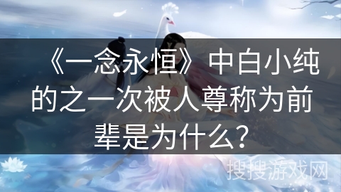 《一念永恒》中白小纯的之一次被人尊称为前辈是为什么？