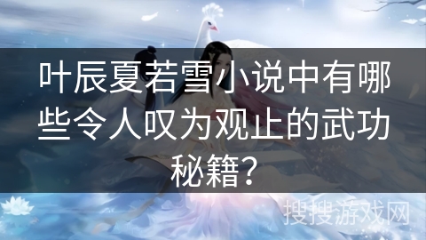 叶辰夏若雪小说中有哪些令人叹为观止的武功秘籍？