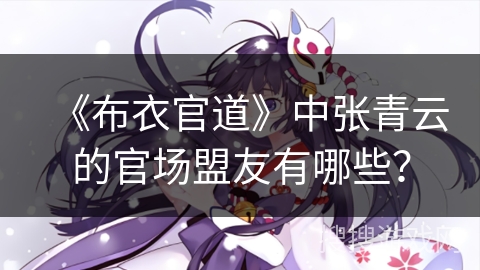 《布衣官道》中张青云的官场盟友有哪些？