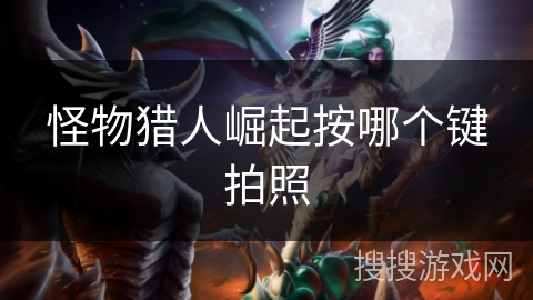 怪物猎人崛起按哪个键拍照 怪物猎人崛起按哪个键拍照