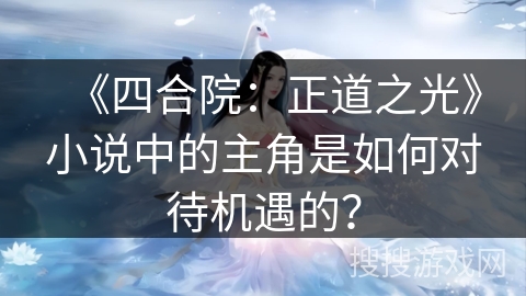 《四合院：正道之光》小说中的主角是如何对待机遇的？