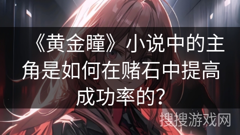 《黄金瞳》小说中的主角是如何在赌石中提高成功率的？
