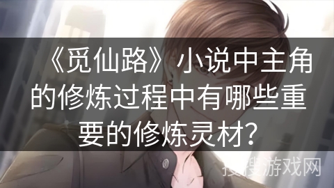 《觅仙路》小说中主角的修炼过程中有哪些重要的修炼灵材? 《觅仙路》小说中主角的修炼过程中有哪些重要的修炼灵材?