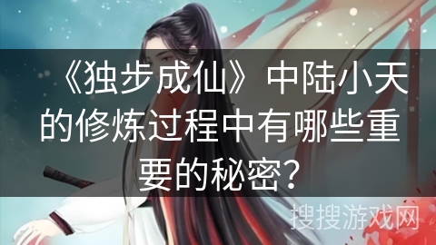 《独步成仙》中陆小天的修炼过程中有哪些重要的秘密？