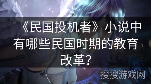 《民国投机者》小说中有哪些民国时期的教育改革？
