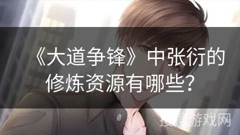 《大道争锋》中张衍的修炼资源有哪些？