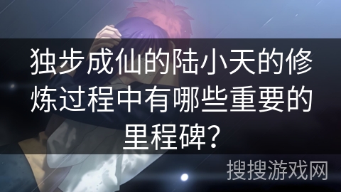 独步成仙的陆小天的修炼过程中有哪些重要的里程碑？